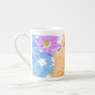Multicolored floral Bone China Mug