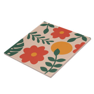 Multicolored Floral Ceramic Tile