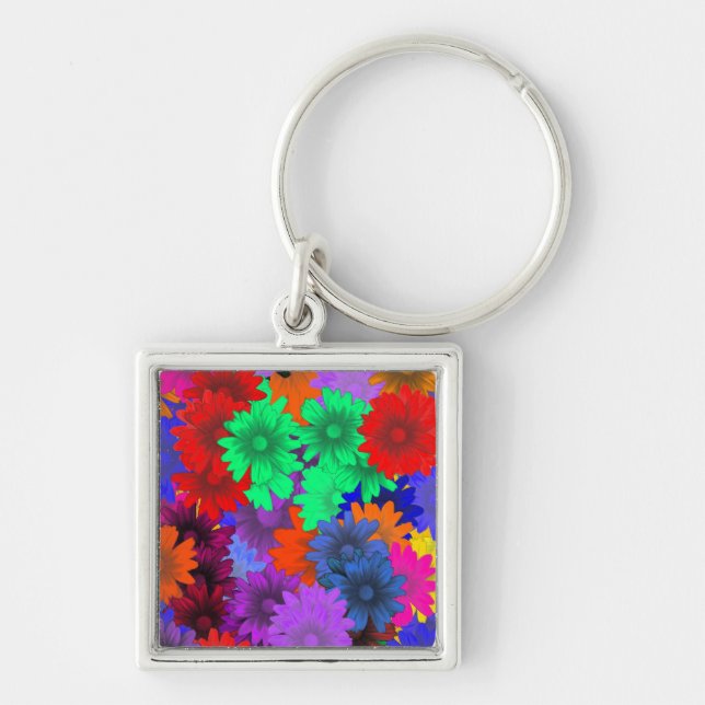 Multicolored floral key ring (Front)