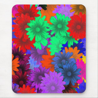 Multicolored floral mouse pad