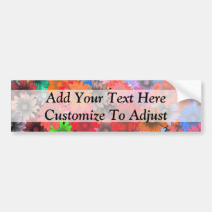 Multicolored floral pattern bumper sticker