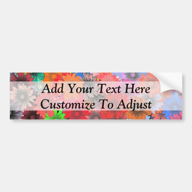 Multicolored floral pattern bumper sticker (Front)
