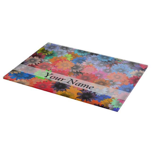 Multicolored floral pattern cutting board (Corner)