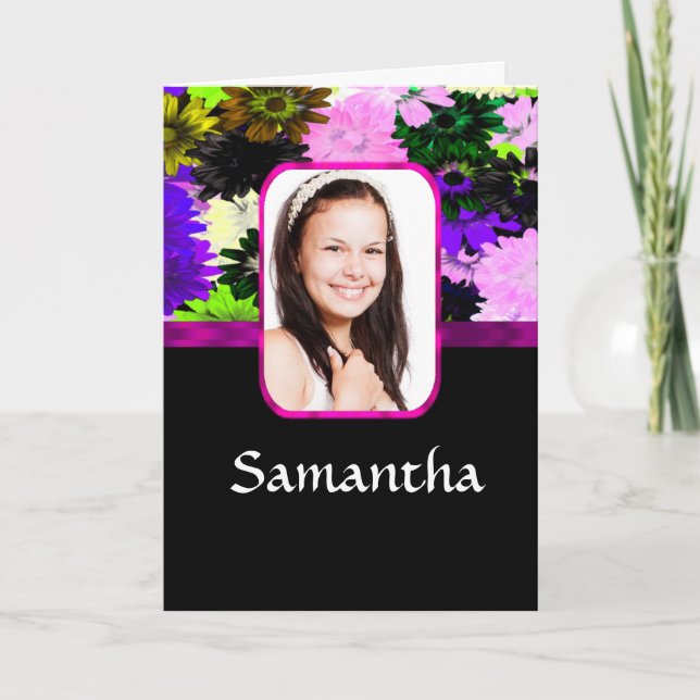 Multicolored floral photo template (Front)