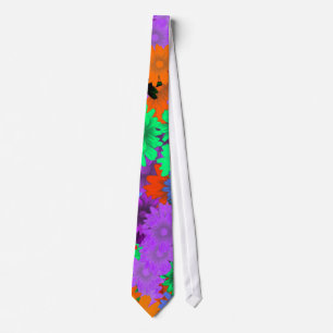 Multicolored floral tie