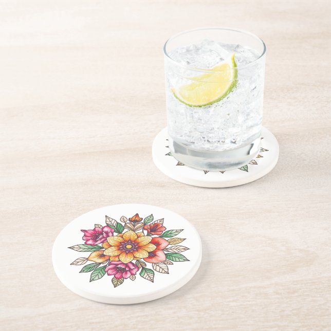 Multicolored Flower Coaster (Side)