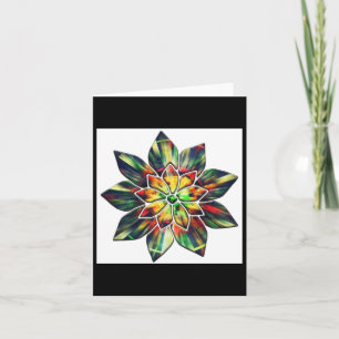 Multicolored Flower Or Maybe A Christmas Star Stic Card