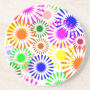 Multicolored Flowers Coaster