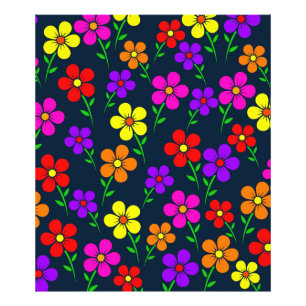 Multicolored Flowers Floral Pattern Photo Print