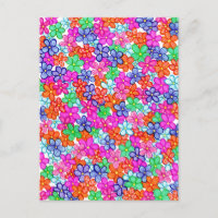 Multicolored Flowers Hand-Drawn Floral Pattern
