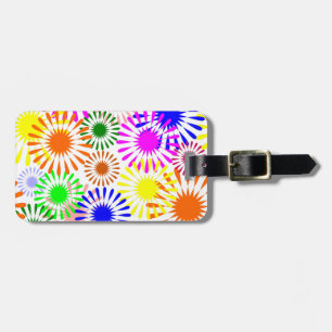 Multicolored Flowers Luggage Tag