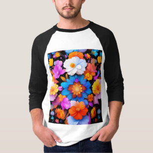 Multicolored Flowers Pattern-68577 T-Shirt