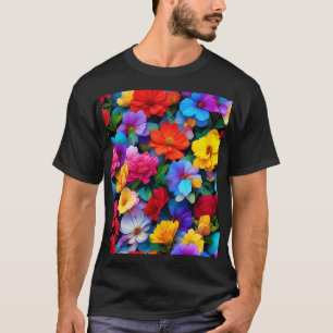Multicolored Flowers Pattern-75647 T-Shirt