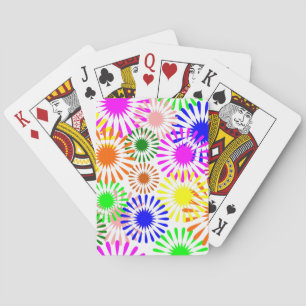 Multicolored Flowers Playing Cards