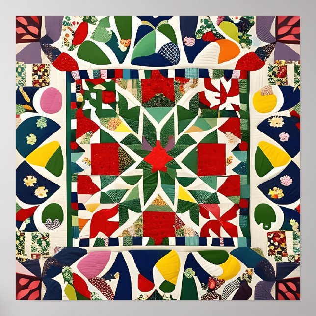 Multicolored folk pattern poster (Front)