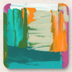 Multicolored Free Expression Painting Coaster