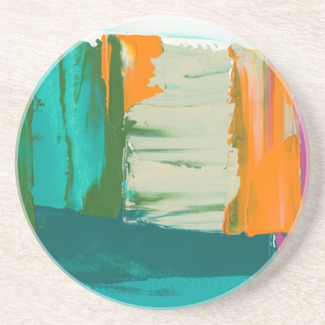 Multicolored Free Expression Painting Coaster (Front)