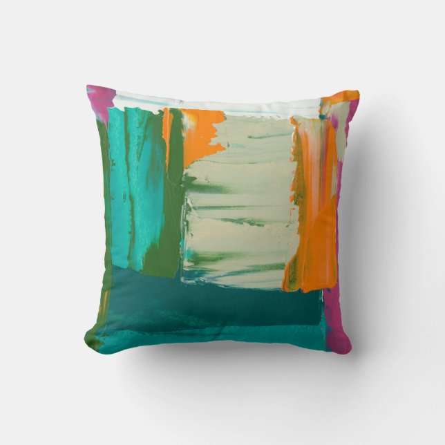 Multicolored Free Expression Painting Cushion (Front)