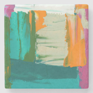 Multicolored Free Expression Painting Stone Coaster