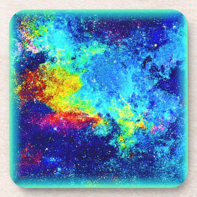  Multicolored Galaxy Design. Buy Now Coaster (Front)