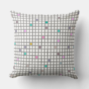 Multicolored Geometric Chequered Pattern Cushion