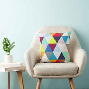 Multicolored Geometric Pattern Cushion