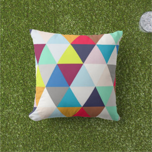 Multicolored Geometric Pattern Cushion