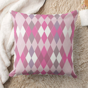 Multicolored geometric pattern rhombuses retro  cushion