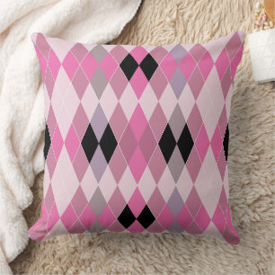 Multicolored geometric pattern rhombuses retro cushion