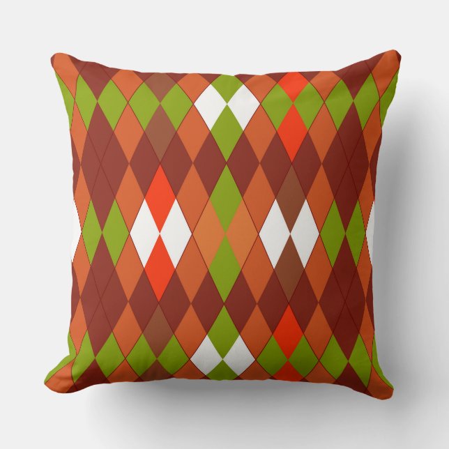 Multicolored geometric pattern rhombuses retro  cushion (Front)