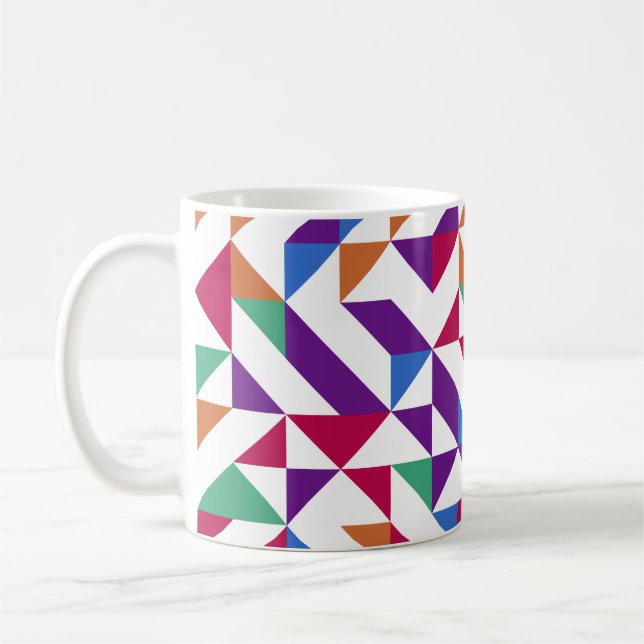 Multicolored Geometric Seamless Pattern  Coffee Mug (Left)