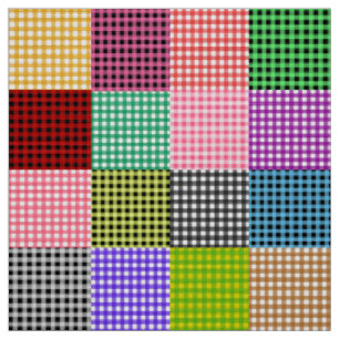Multicolored Gingham Patchwork Plaid Pattern Fabric