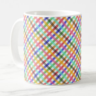 Multicolored Gingham Plaid Pattern Design  Coffee Mug