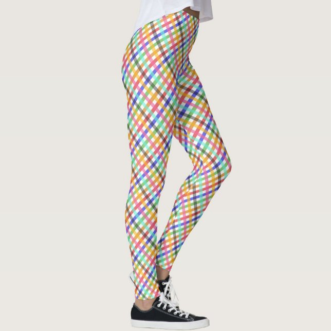 Multicolored Gingham Plaid Pattern Design  Leggings (Creator Uploaded)
