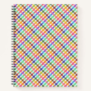 Multicolored Gingham Plaid Pattern Design Notebook