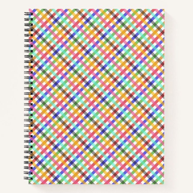 Multicolored Gingham Plaid Pattern Design  Notebook (Front)
