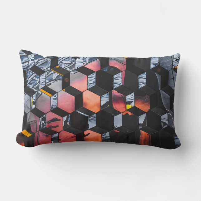 Multicolored golden hour lumbar cushion (Front)