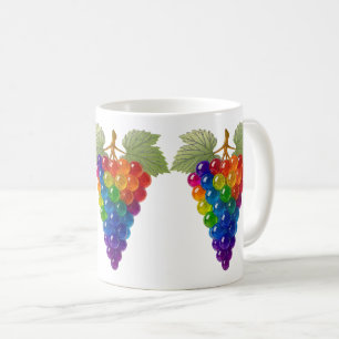 Multicolored grape cluster coffee mug