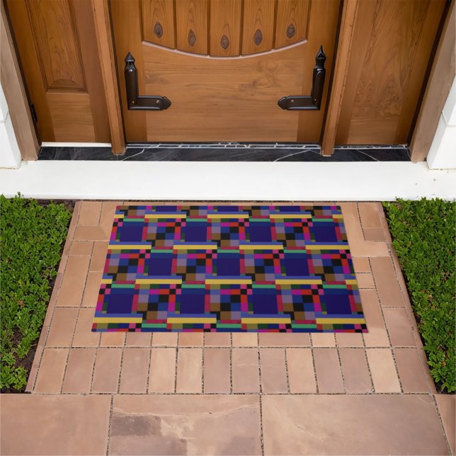 Multicolored Gridlines Doormat (Outdoor)