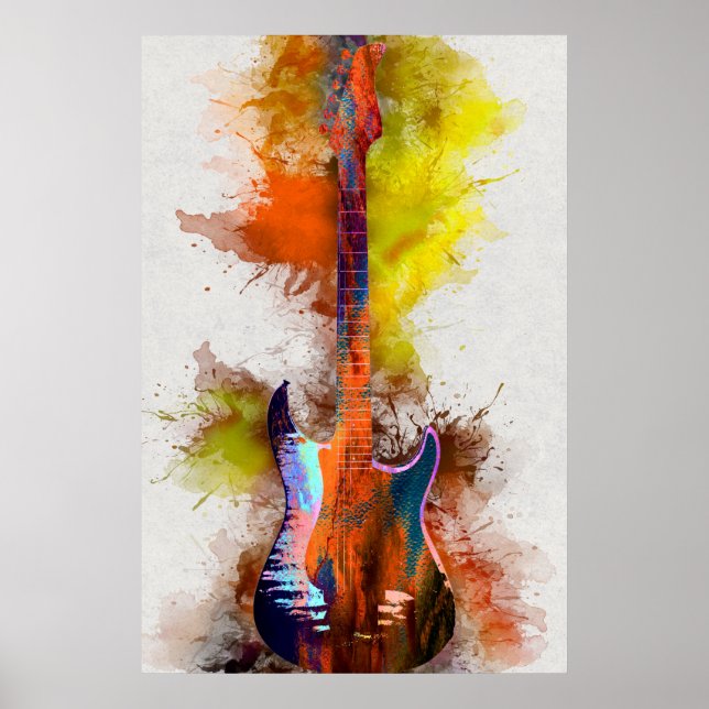 Multicolored guitar poster (Front)