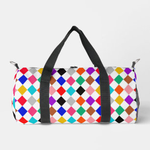Multicolored Harlequin Diamonds Pattern Design Duffle Bag