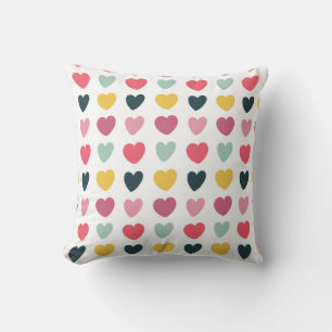 Multicolored Heart Pattern Cushion