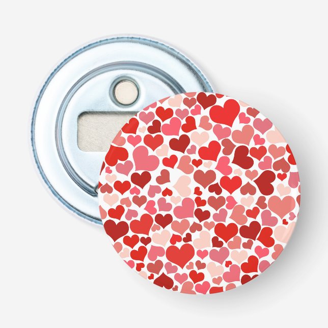 Multicolored Hearts Pattern-20367 Bottle Opener (Front)