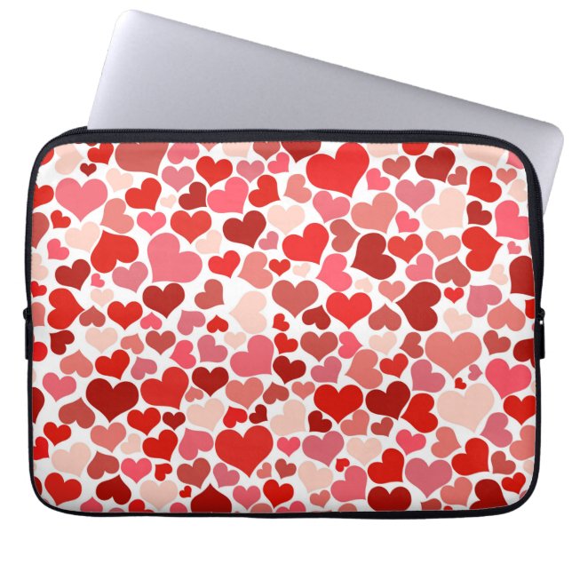 Multicolored Hearts Pattern-20367 Laptop Sleeve (Front)