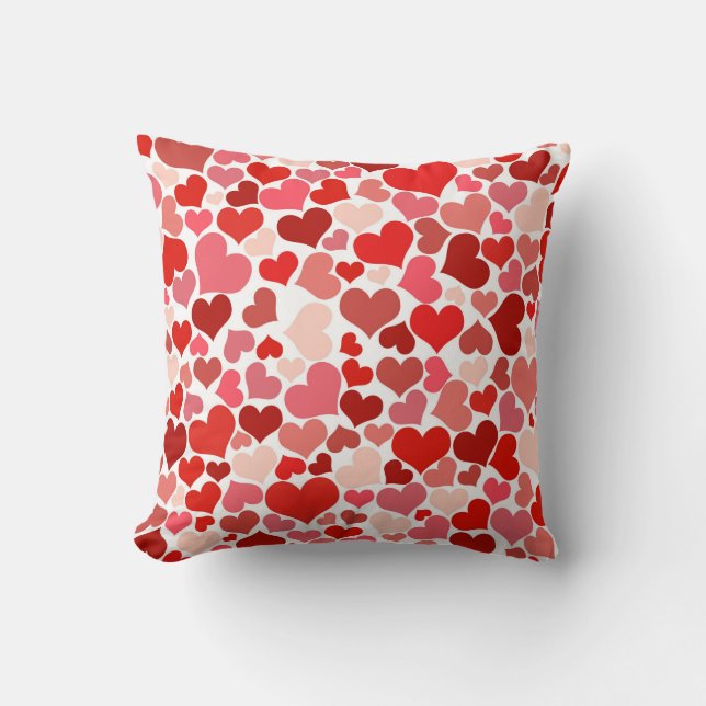 Multicolored Hearts Pattern Cushion (Front)
