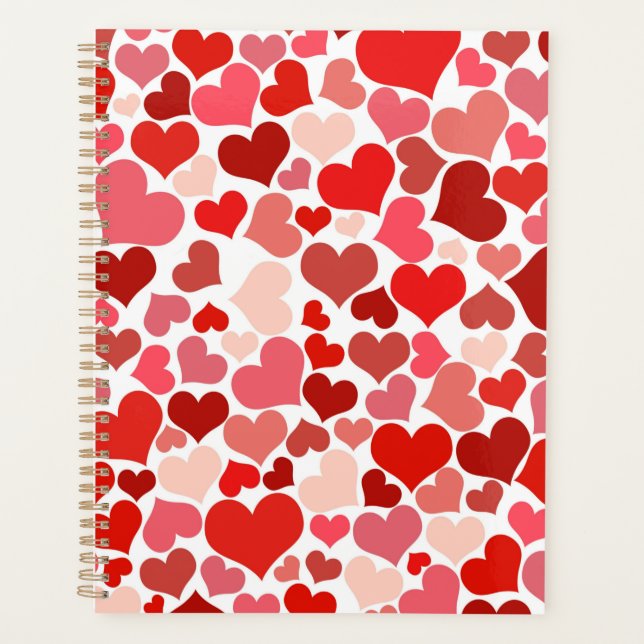 Multicolored Hearts Pattern Planner (Front)