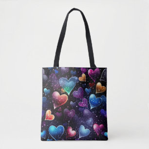 Multicolored Hearts Tote Bag
