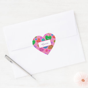Multicolored Hearts with eyeball Love Valentines Heart Sticker