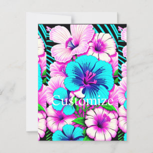 Multicolored Hibiscus Flowers Thunder_Cove Postcard