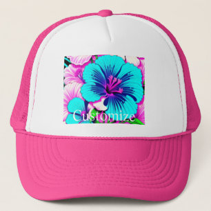 Multicolored Hibiscus Flowers Thunder_Cove Trucker Hat